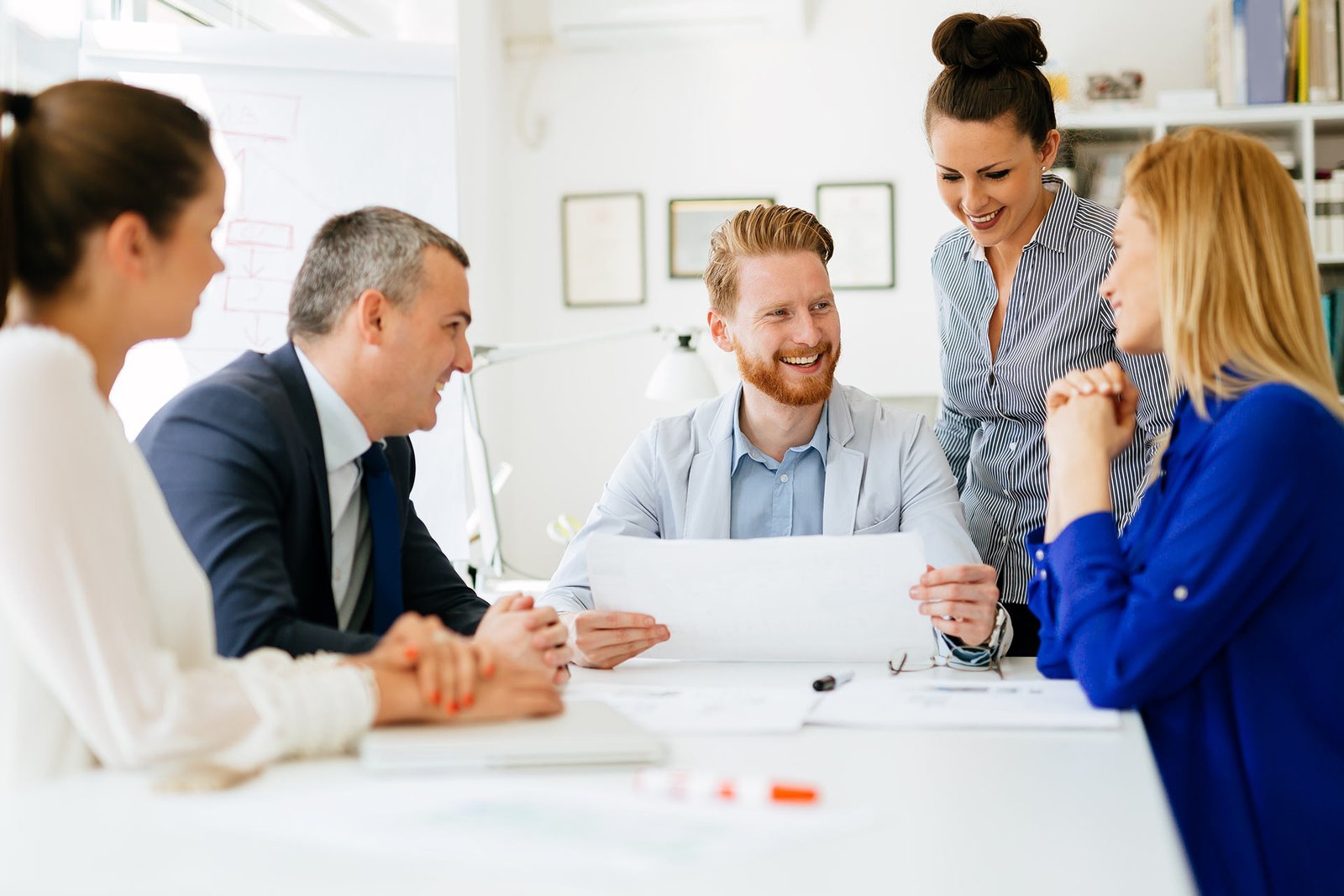 Home 1 business people discussing future plans N5GY7EP