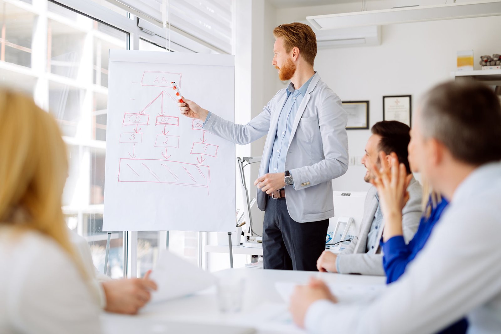 Home 2 group of business people working as team in office TKZSJ4Z